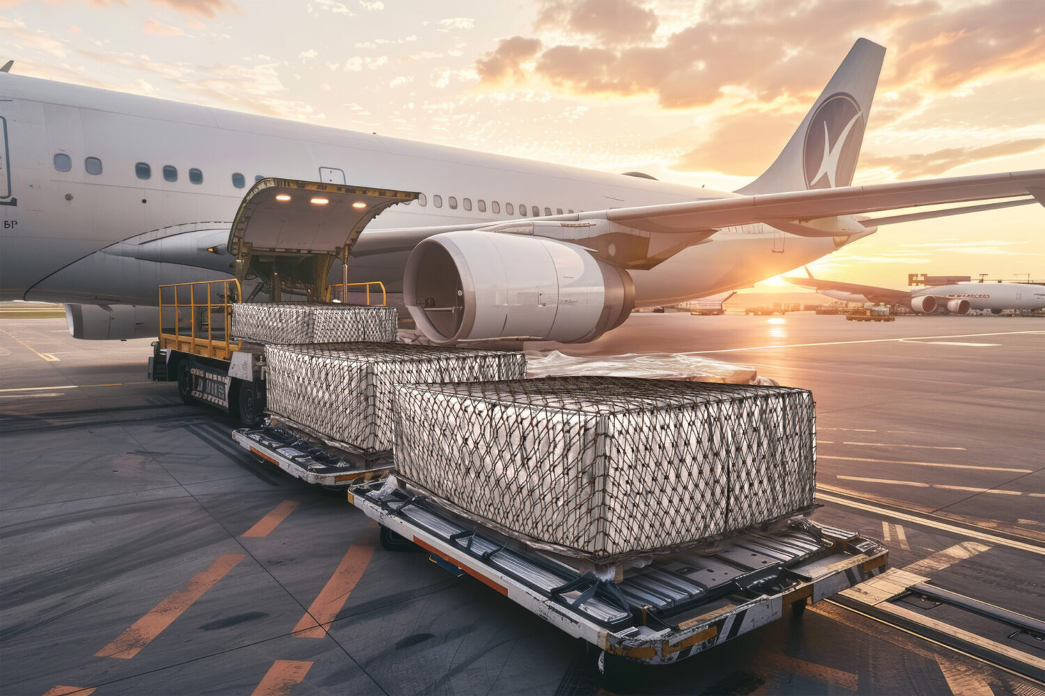 uld-tarmac-load-plane-sunrise